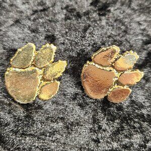 2 Paw Print Gold Toned Pins
